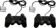2X PS2 Wired Controller mit Kabel kompatibel mit PS2 Ps1 Ps one PSX-Spielekonsole Joypad schwarz