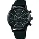 agnes b. 法式霧黑簡約太陽能皮帶男錶計時腕錶(BZ5010X1)台灣公司貨