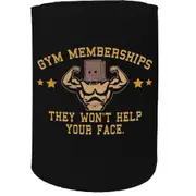 Alcohol Stubby Holder - Gym Memberships Fitness - Funny Novelty Birthday Gift Joke Beer Can Bottle