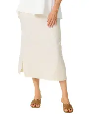 [Fella Hamilton] Believe Pull On Side Splits Skirt in White