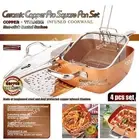 Steam / Fry / Boil / Deep fry 4in1 Ceramic Titanium NonStick Square Pan 24cm Set