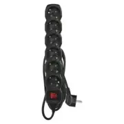 Extension Lead Cable 16A EU Main Plug Socket 6 Way 1.5m Black