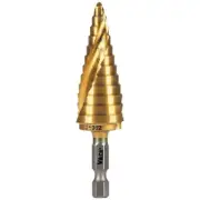 Klein Tools 25962 Step Drill Bit, Spiral Double-Fluted, 3/16" to 7/8", VACO