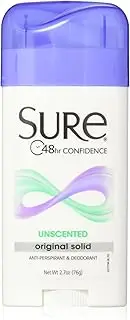 Sure Sure Anti-Perspirant Deodorant Original Solid Unscented, Unscented 2.7 oz (Pack of 2)
