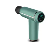 M42 Green 32-speed LCD Fascia Gun Mini Pocket Neck Membrane Gun Relax Muscle Vibration Impact Gun Electric Massager for Pain Relief