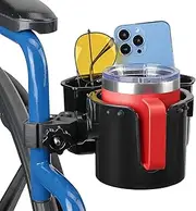 [JOYTUTUS] Wheelchair Cup Holder, 2-in-1 Walker Cup Holder with Storage Box, Cup Drink Holder for Bottle with Handle, Fit for Wheelchair, Walker, Rollator, Stroller, Camper, Golf Cart