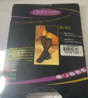 Gabrialla Compression Support Knee Highs Socks Medium Black Beige NEW Open Toe