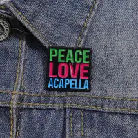 在飛比找蝦皮購物優惠-“Peace Love Acapella”彩色文字琺瑯胸針時