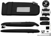BLACK CROSS STITCH 2X SUN VISOR LEATHER COVER FOR VW T5 TRANSPORTER 2MIRROR JF1