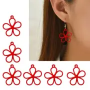 10Pcs Five Flower Hollow Frame Charm Alloy Open Back Bezel Pendants