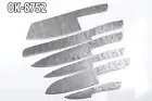 Professional Handmade_6 x Kitchen Chef Knife Set Blank Damascus knives