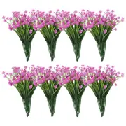 Artificial Flower Heads, Plastic Mini Peony Hydrangea Purple Red Faux 24Pcs