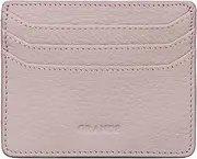 [grande] 3633 Genuine Leather Card Holder for Women and Men Super Slim Minimalist Small Snap Wallet (Pale Pink)