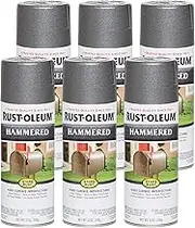 Rust-Oleum Stops Rust Hammered Metal Finish Spray Paint, Grey, 340 g (Pack of 6)