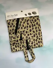 Baggu 3D Zip Set in Honey Leopard NWT