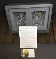 New 2001 Waterford Crystal Universal Wishes DOF Double Old Fashioned Glasses Set