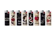 50x BIC Maxi Tattoo 22 Lighters Various Colour Box J26