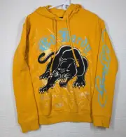 Ed Hardy Crouching Panther Hoodie Size Large Gold Yellow Nwt New