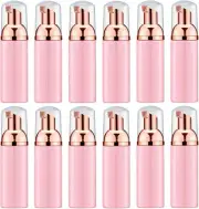 2 Oz Pink Foam Soap Bottle with Rose Gold Pump Empty Travel Foaming Dispenser