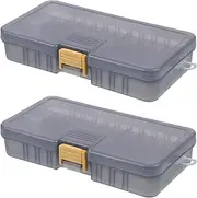 TOYANDONA 2Pcs Portable Fishing Double Sided Organizer with Compartments Storage for Fishing Gear Durable Container for Hooks and Lures