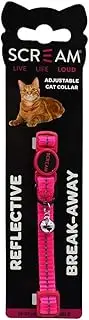 Scream Reflective Adj. Nylon Cat Collar Loud Pink