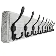 Coat Rack Wall Mounted - 38.3'' Long, Wooden, Heavy Duty, Rustic Coat Hooks