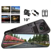 10" 1080P Dash Camera Front and Rear Car DVR Recorder Night Vision Reverse Cam