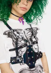 [Devil Fashion] Studded Vegan Leather Harness