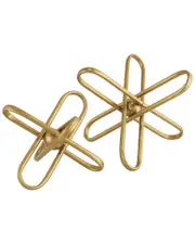 CosmoLiving by Cosmopolitan Set Of 2 Geometric Gold Metal Sculpture With Paper Clip Accents