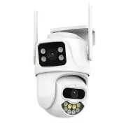 3K 6MP Dual Lens Outdoors WiFi Security Camera HD Night Vision Motion Detection Auto Tracking Waterproof Siren Alarm Pus