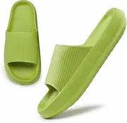 [MOLATIN] Cloud Slide Slippers for Women Men, Thick Sole Home Pillow Slipper, Non-Slip Quick Drying Message Shower Bathroom Sandals, Super Soft Open Toe Platform Cloud Shoes (Avocado, Eur38/39), Green,