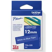 Brother TZE-535 Laminated Labelling Tape 12mm (White On Blue)