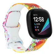 Fitbit Versa 3 Sense Smartwatch Soft Silicone Band Rainbow Splash