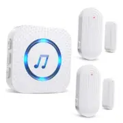 Door Sensor Chime When Door Opens, Door Entry 2 Sensors + 1 Receiver White