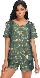 [RPLIFE] Merry Christmas Tree with Gifts Women Pajamas Shorts Set, Matching Set Loungewear, Merry Christmas Tree With Gifts, Large