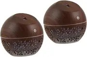 Baluue 2pcs Mushroom Humidifier Warmer Vanilla Oil Air Diffuser Men Flame for Fire Scents Aroma Humidifiers Lamp LED Passive Mist Lead Automatic Office Humidifier Abs