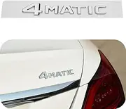 LDYFC 4-Matic Silver/Chrome Auto Trunk Door Fender Bumper Badge Decal Emblem Adhesive Tape Sticker Compatible for All Mer-CED-ES-Be-nz Accessories –Silver