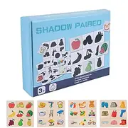 Shadow Paired Puzzle Matching Game, Early Education Shape Sorter Toy, Image Memory Development Wooden Shape Puzzle, Learning Resource, Fruit Shadow Matching Montesssori Toy, for Boys & Girls 3+