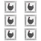 6x LVD Ceramic/Cork Trivet Cluckers Decorative Tablemat Home/Kitchen Decor 20cm