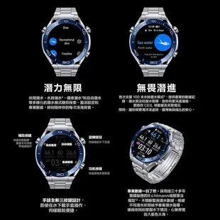 華為 HUAWEI Watch Ultimate 運動健康智慧手錶／智能手錶／藍芽手錶／華為旗艦錶／馳騁黑／縱橫銀