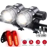 9000000LM USB Rechargeable LED MTB Bicycle Light Racing Headlight & Rear Lamp