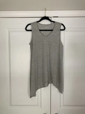 Eileen Fisher Womens Small V Neck A Symmetric Tank Top Washable Silk Dark Pearl