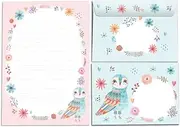 Letter Pad with Envelope for Kids Owl Stationery Set for Girls (A5 Pad with 25 Sheets + 15 Envelopes)
