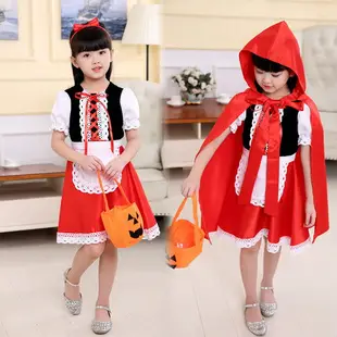 萬聖節兒童服裝女童寶寶cosplay小紅帽表演女孩衣服公主裙演出服