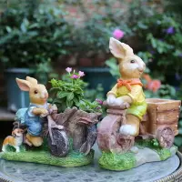在飛比找樂天市場購物網優惠-戶外花盆花缸卡通兔子裝飾小品花園庭院別墅園林景觀雕塑創意擺件