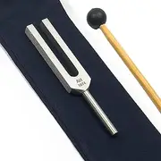1074 Unweighted Solfeggio Tuning Fork for Healing with Carry Bag and Striker - Sound Healing and Biofield Harmonization - Sound Healing Instruments, Sound Therapy Tools, Biofield Tuning - Silver