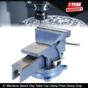 New 6" Mechanic Bench Vise Table Top Clamp Press Locking Swivel Base Heavy Duty