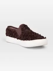 Brown Rosette Slip On Trainers