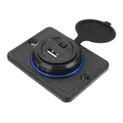 12/24V 5V 2.4A USB Charger ON OFF Switch Power Indicator Mobile Phone Car Boat