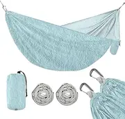 Light Blue Solid Color 330lb Capacity Hammocks with Hanging Rope Portable Hammock for Outside Camping Essentials hamacas para adultos 2 Personas